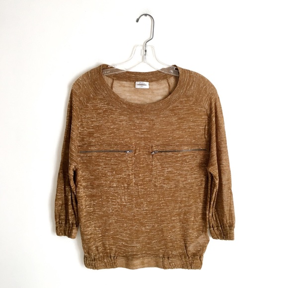 Madewell Sweaters - Madewell | Wallace Mustard Brown Zipper Sweater